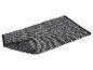 Tapis de bain texturé noir et gris.