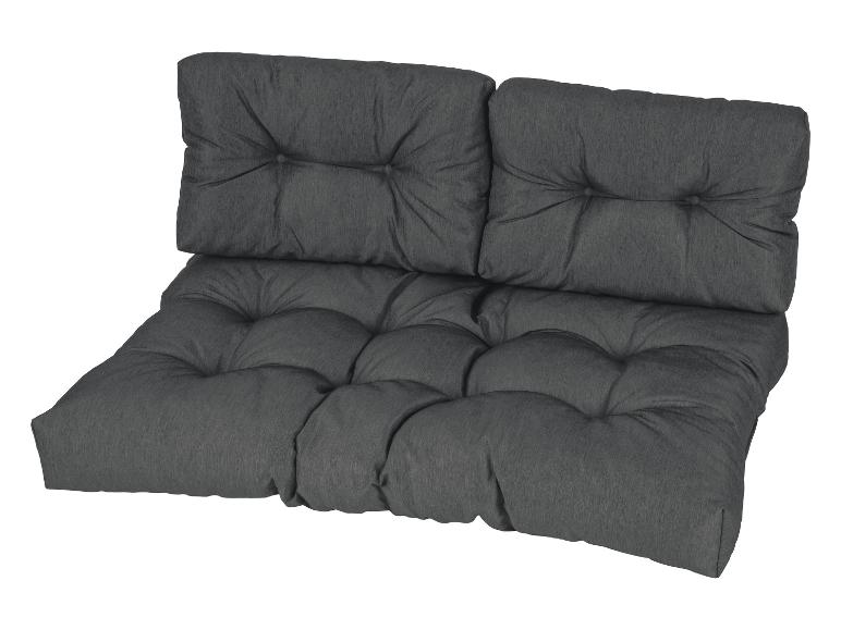 Ensemble de coussins d'extérieur gris foncé avec dossier et assise capitonnés