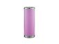 Lampe de table rose avec finition chromée.