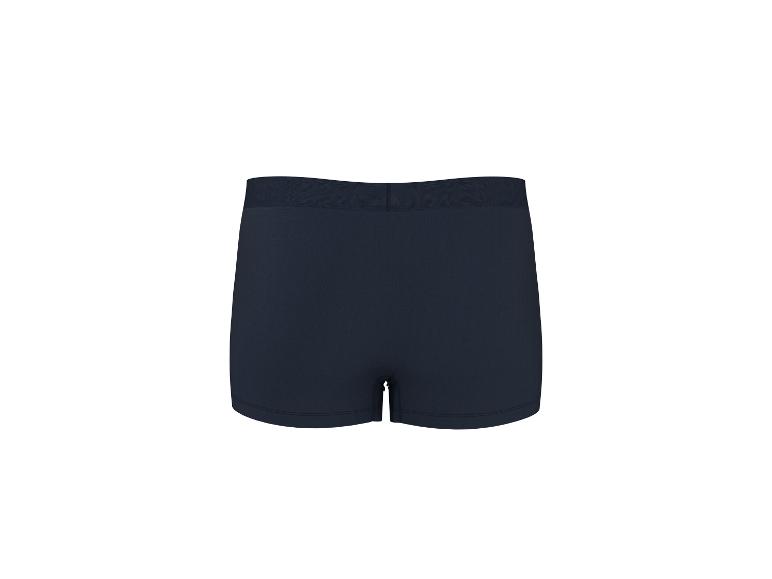 Caleçon boxer bleu foncé, vue arrière.