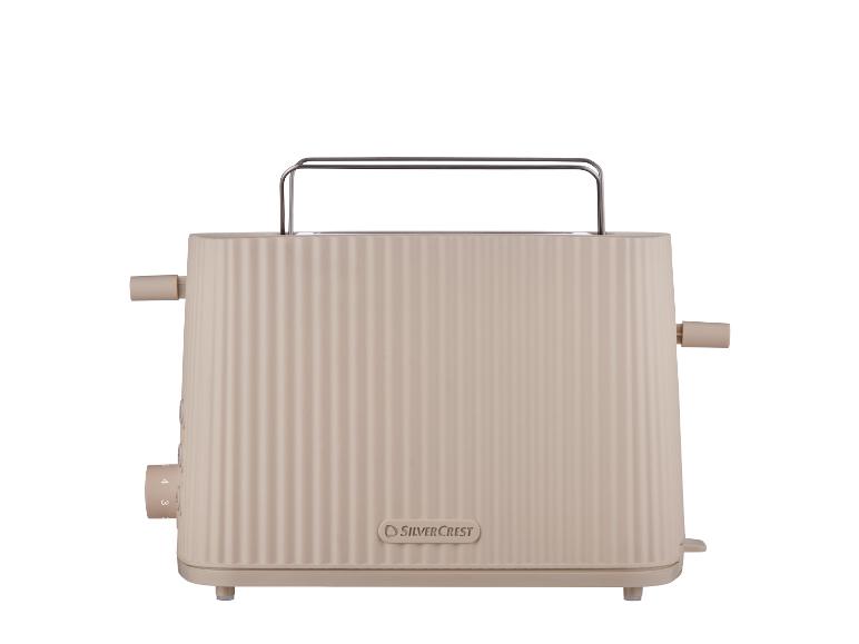 Grille-pain beige SilverCrest avec design nervuré et contrôle du dorage