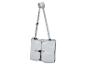 Une chaise pliante portable grise avec des bretelles.