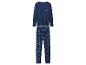 Pyjama bleu avec des étoiles blanches, composé d'un haut à manches longues et d'un pantalon.