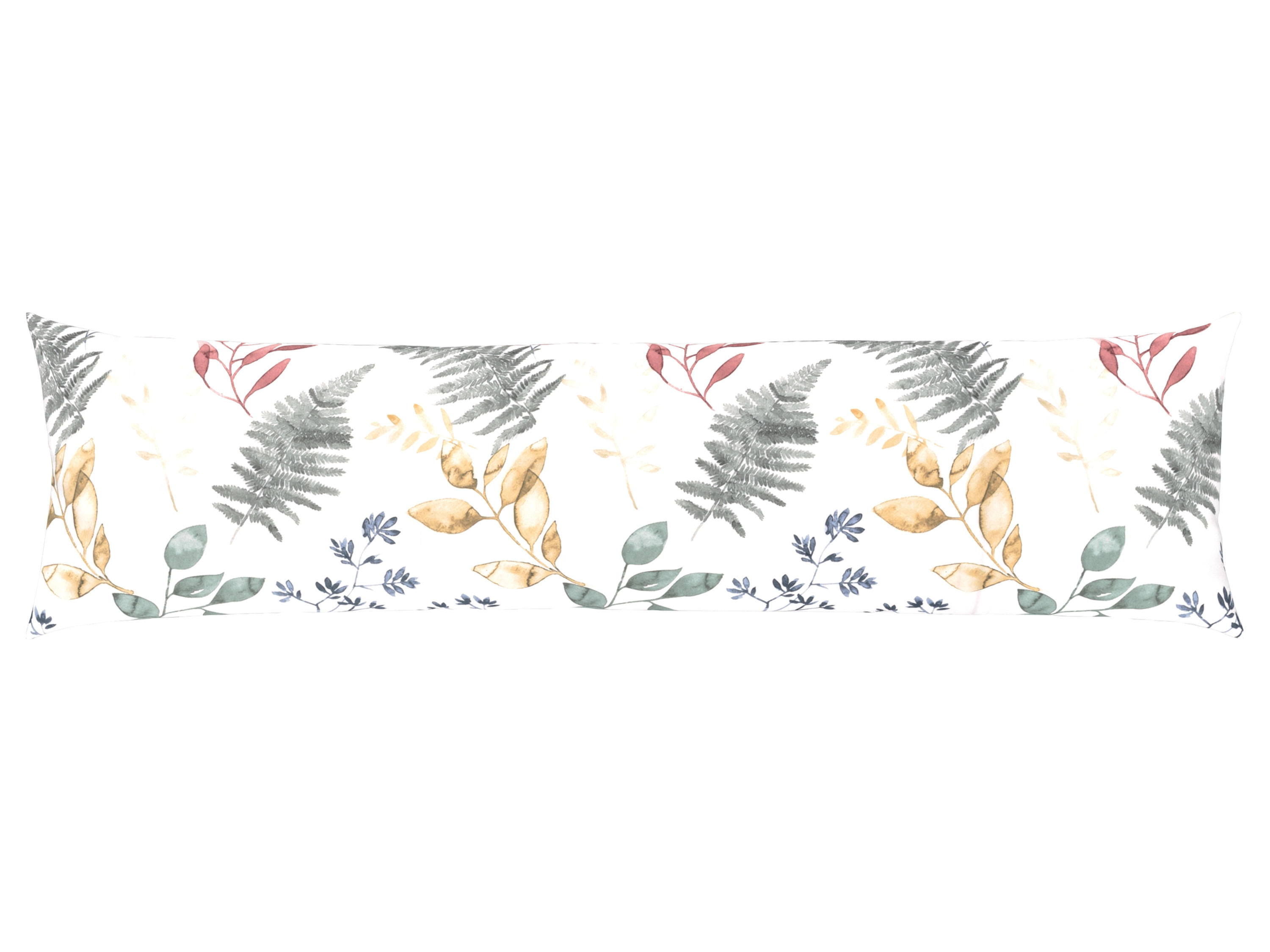 LIVARNO home Taie de traversin en satin microfibre, 40 x 145 cm (Fleurs blanches)