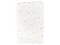 Drap-housse blanc pour bébé avec motif étoiles bleues.