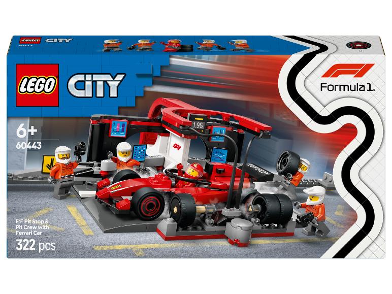 Set LEGO City F1 Pit Stop et Équipe de Stand avec Voiture Ferrari.