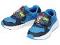 Baskets pour enfants bleues avec un personnage de dessin animé et l'inscription « WE'VE GOT DINOS TO SAVE! »