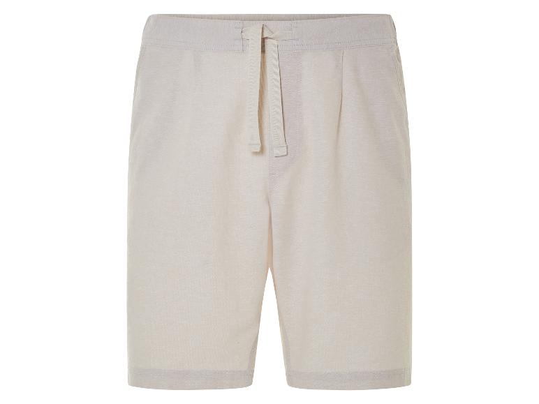Shorts beige à cordon : vêtement décontracté.