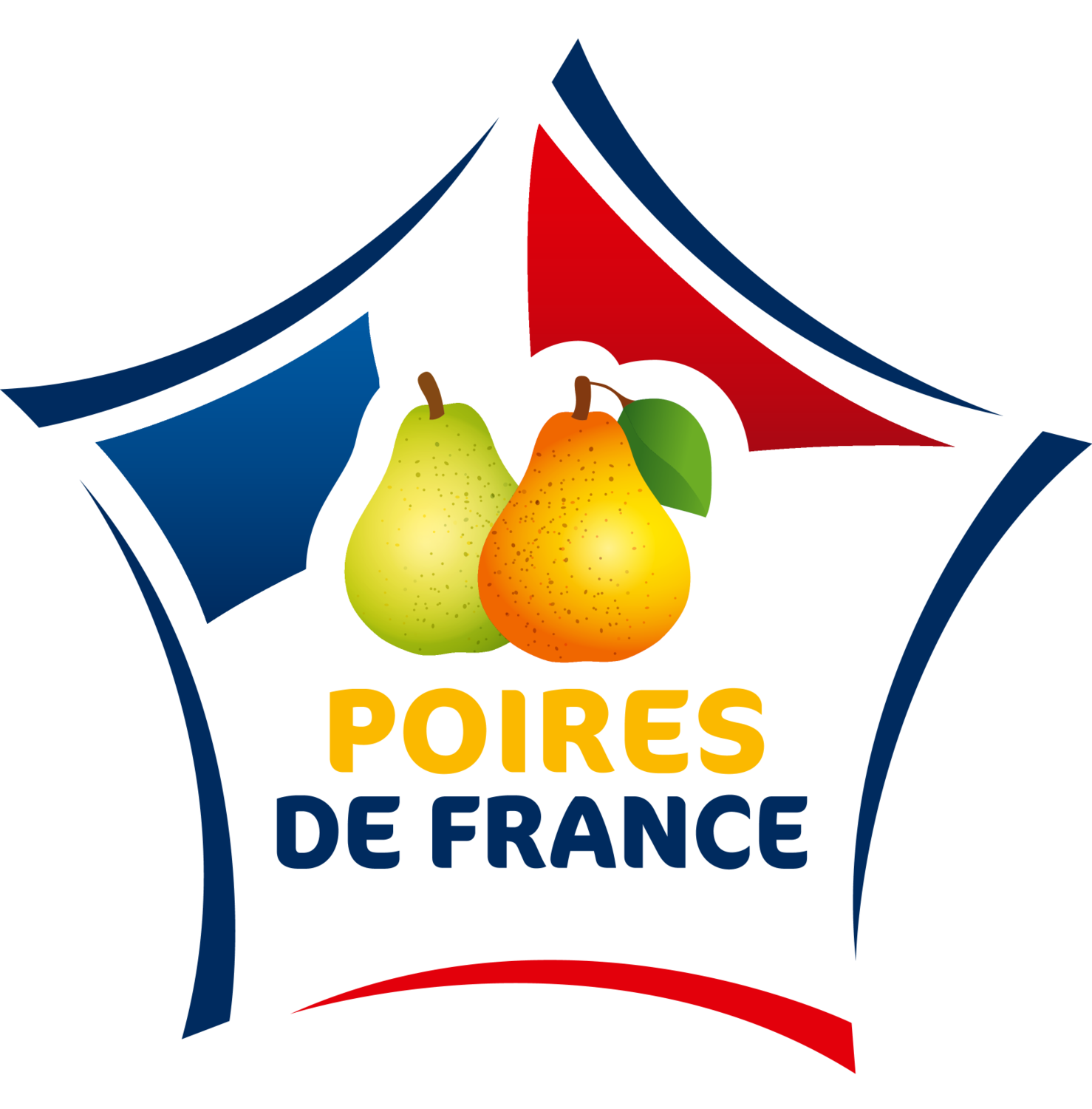 Sceau: Poires de France avec deux poires et les couleurs du drapeau français.