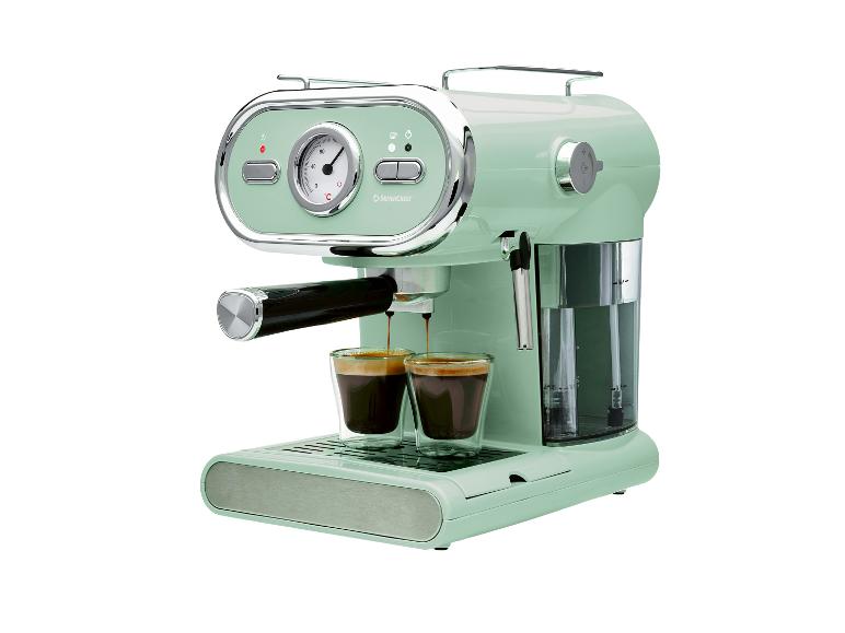 Machine à expresso SilverCrest couleur menthe.