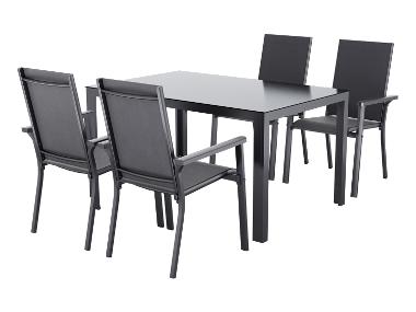 LIVARNO® Table de jardin + Lot de 4 fauteuils Houston