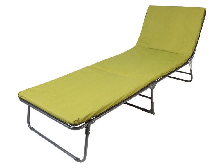 Aller en mode plein écran : LIVARNO home Chaise longue avec coussin, vert/anthracite - Image 1