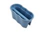 Jardinière en plastique bleue avec système d'auto-arrosage pour balcon ou terrasse.
