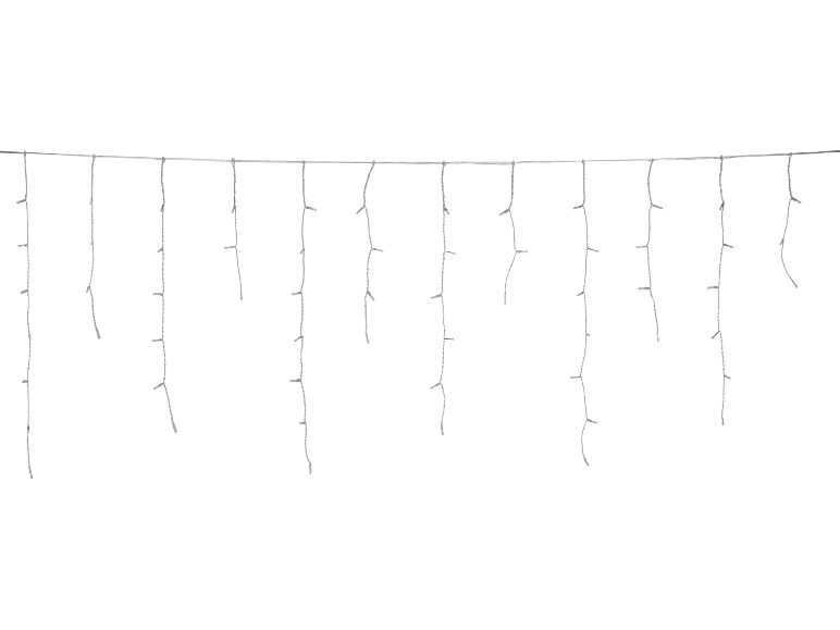 Guirlande lumineuse de Noël blanche avec des lumières en forme de stalactites.