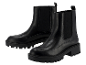 Bottines Chelsea noires à talons épais.