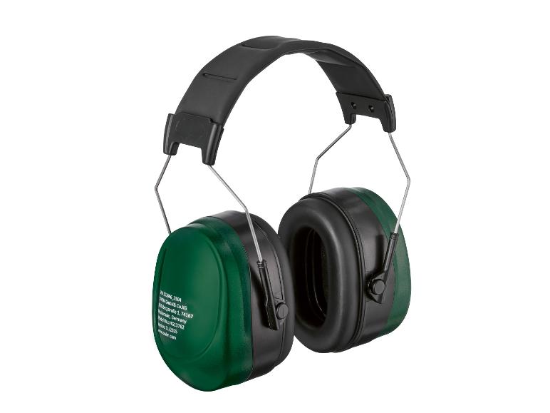 Casque anti-bruit vert avec bandeau noir et inscription OWIM GmbH& Co.KG