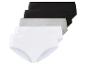 Quatre paires de culottes blanches, grises et noires.