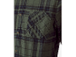 Chemise en flanelle à carreaux vert olive avec poche plaquée.