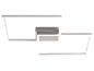 Plafonnier LED moderne avec deux cadres rectangulaires superposés en blanc et gris.