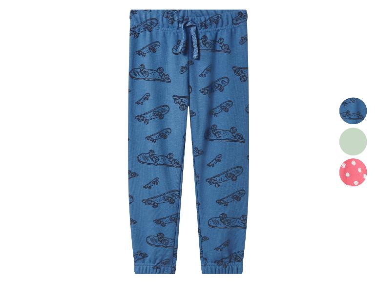 Pantalon de jogging bleu pour enfants avec imprimé skateboard et cordon de serrage