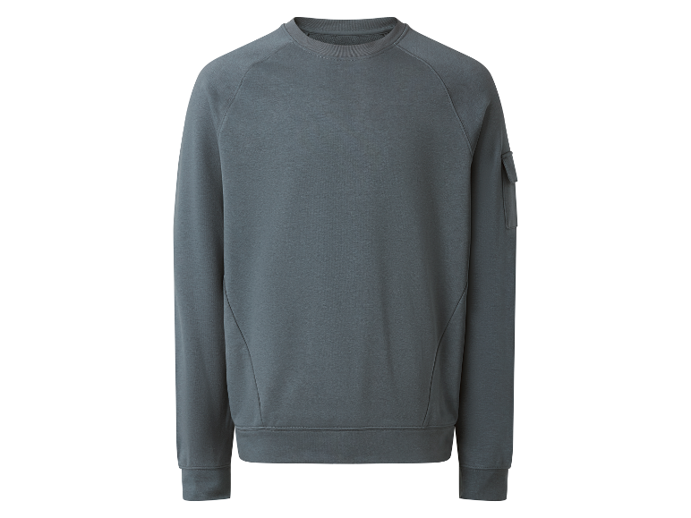 Sweat-shirt gris foncé avec poche plaquée.