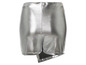 Short en métal argenté avec ourlet asymétrique.