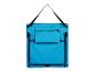 Fauteuil de camping pliable bleu avec poche.