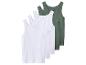 Cinq débardeurs blancs et verts pour hommes