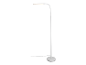 Lampe sur pied blanche avec lumière LED intégrée.