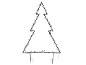Silhouette de sapin de Noël avec lumières, pour décoration extérieure
