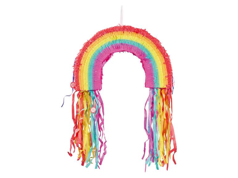 Piñata arc-en-ciel colorée pour fêtes.
