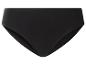 Culotte femme en coton noir avec taille élastique et jambes échancrées.