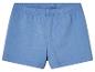 Shorts bleus à pois roses pour enfant.