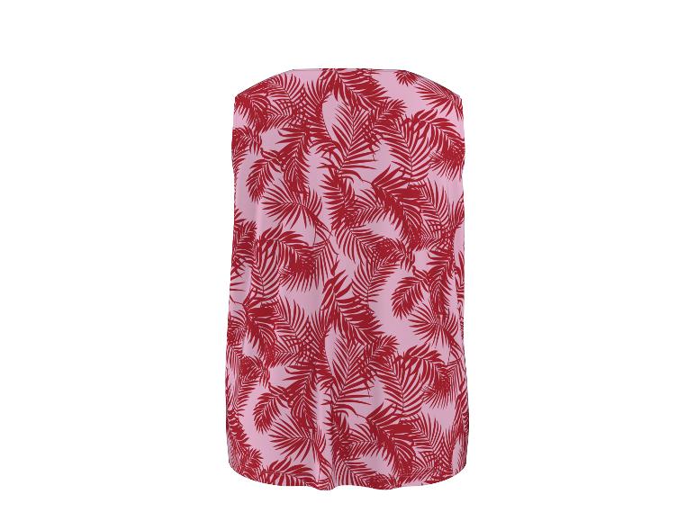 Robe rose à motifs de feuilles de palmier rouges.