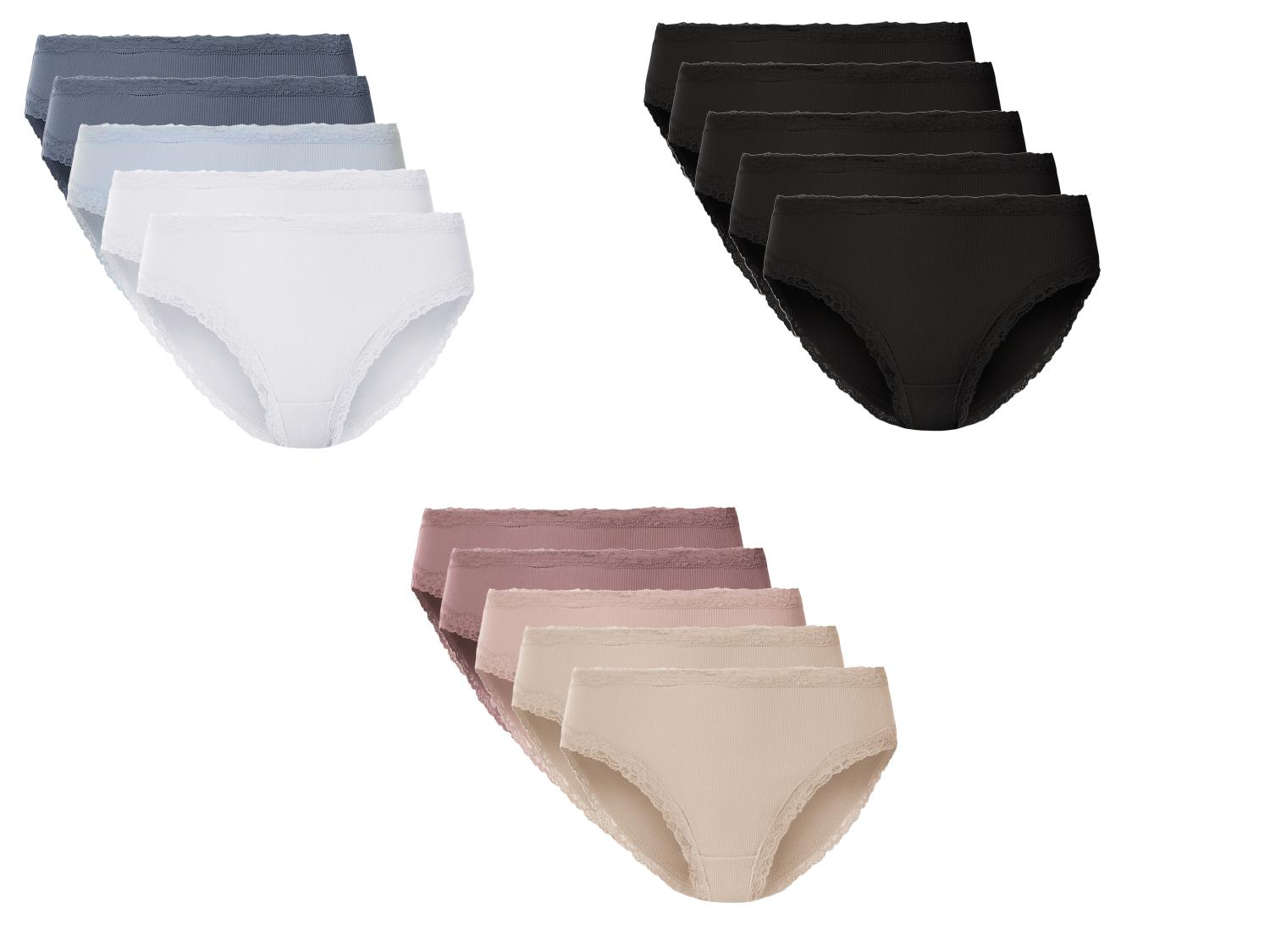 Lot De 5 Culottes Taille Haute Pour Femme – Coton élastique, Doublure 100% Coton – Taille S à 2XL – Confortable Et Féminine