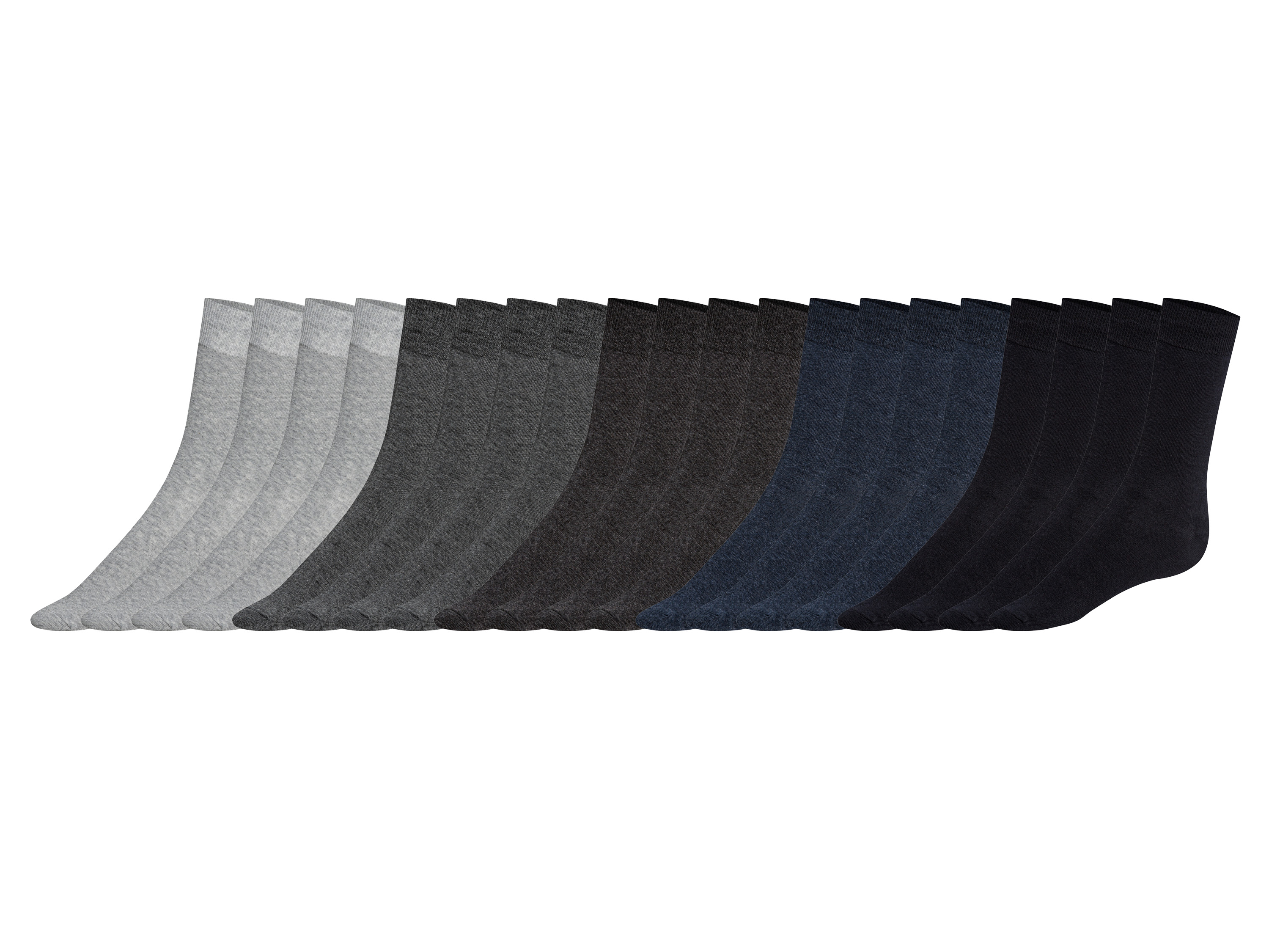 LIVERGY® Lot de 20 paires de chaussettes homme (39-42, gris/gris foncé/marine)