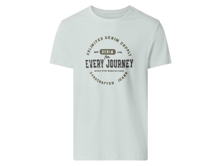 T-shirt homme bleu clair avec l'imprimé « EVERY JOURNEY ».