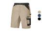 Shorts de travail Parkside beige et noirs.