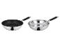 Poêles en acier inoxydable SILVERCREST® Premium, une revêtue et une non revêtue, Ø 28 cm.