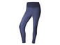 Leggings bleu foncé avec un motif de feuilles.