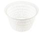 Un panier en plastique blanc avec un motif en grille.