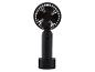 Ventilateur de poche noir rechargeable sur base.