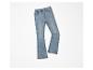 Jeans bleu clair à taille élastique.