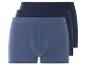 Trois boxers bleus.