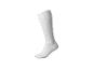 Chaussette longue blanche à texture côtelée, sur fond blanc.