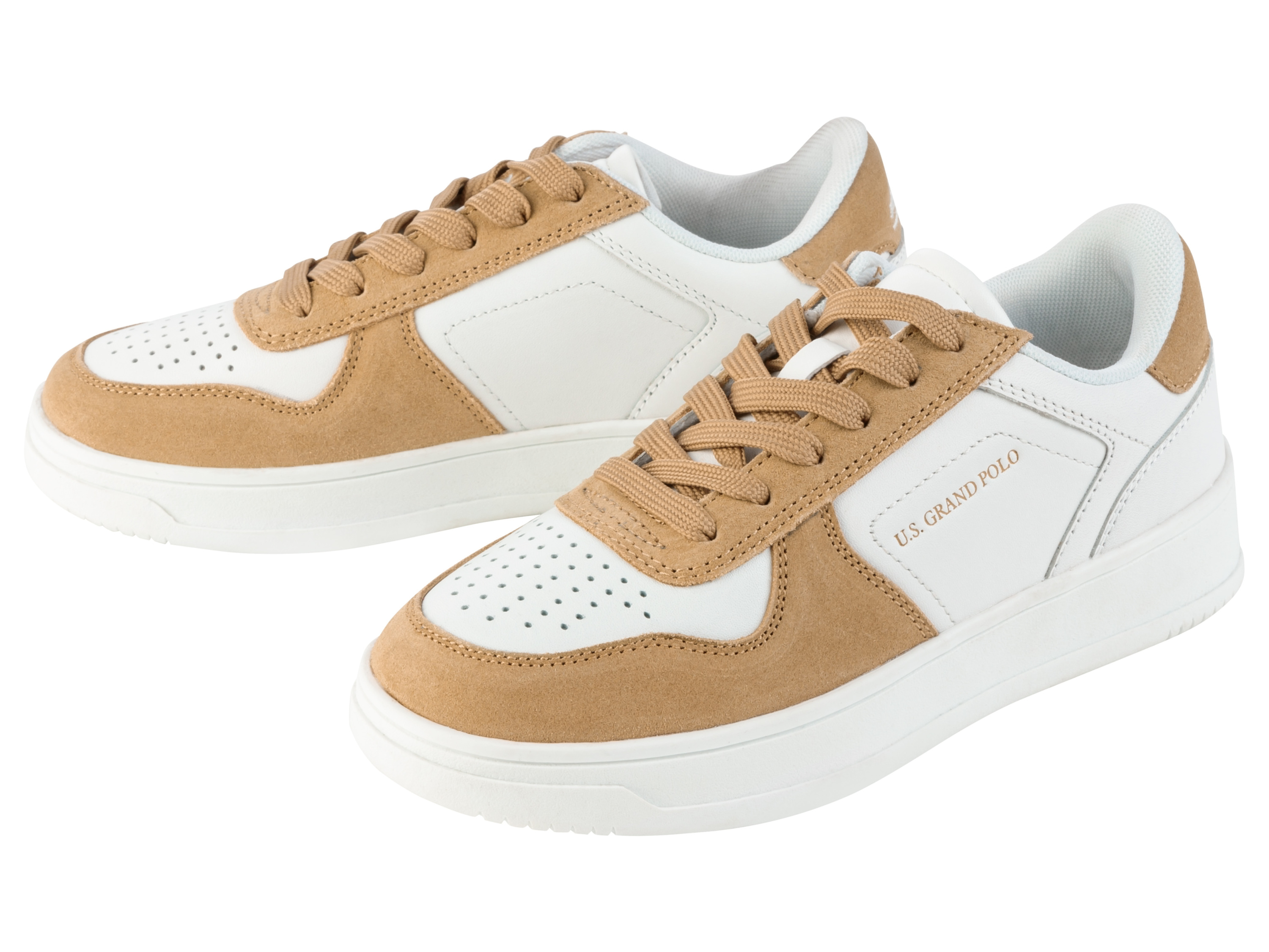 esmara® Baskets femme (37, blanc/brun)
