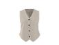 Gilet femme en lin beige avec boutons marron
