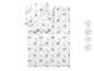 Parure de lit blanche avec motif de cerfs, flocons de neige et branches de pin
