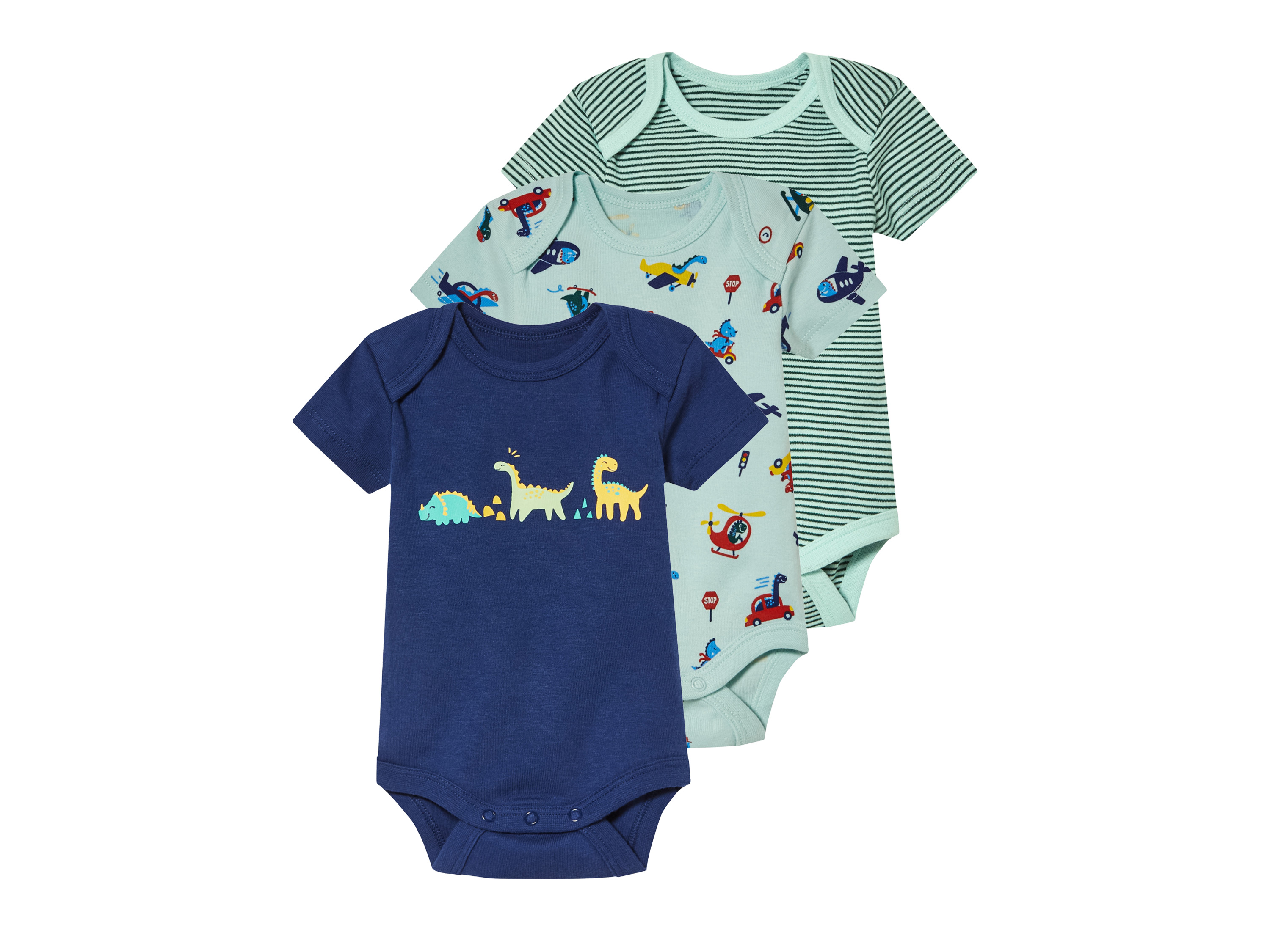 lupilu® Bodies bébé (menthe/navy/vert, 0-2 mois)