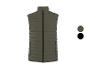 Gilet matelassé homme vert foncé avec fermeture éclair noire, disponible en noir et vert foncé.